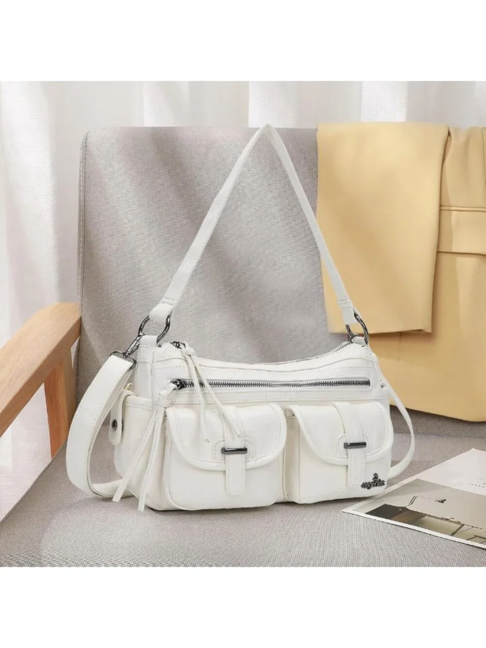 Stylish Multi-Pocket Hobo Crossbody Bag for Women with Adjustable Strap